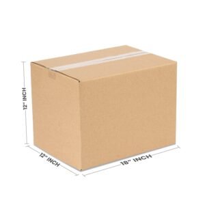 2Ace 18 x 12 x 12 inch 5 Ply Corrugated Cardboard Brown Box for Packing and Shipping
